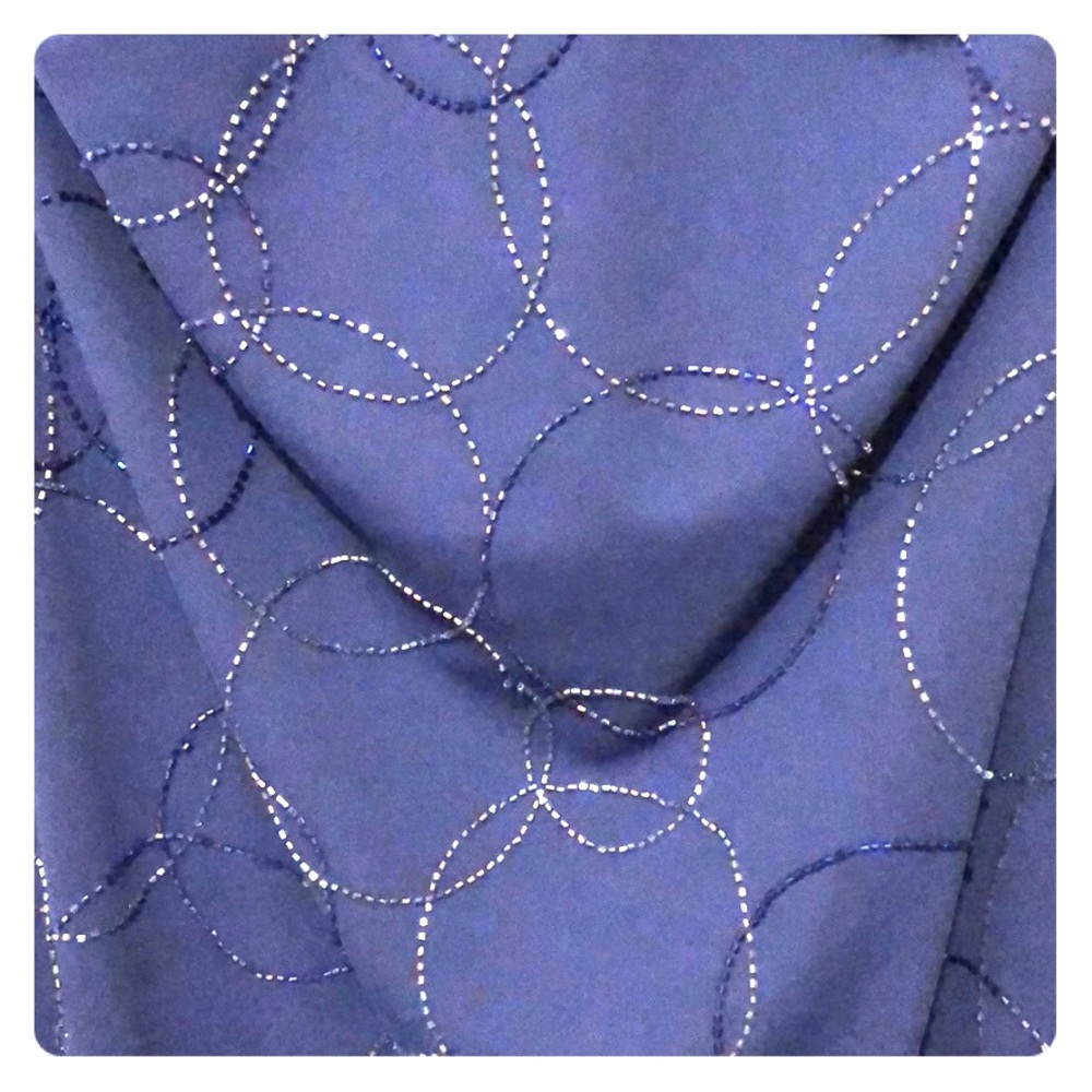 Blue full length gown w beaded circle size 13/14